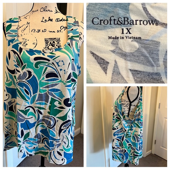 Croft & Barrow 1X Sleeveless Top NWOT - Picture 2 of 6
